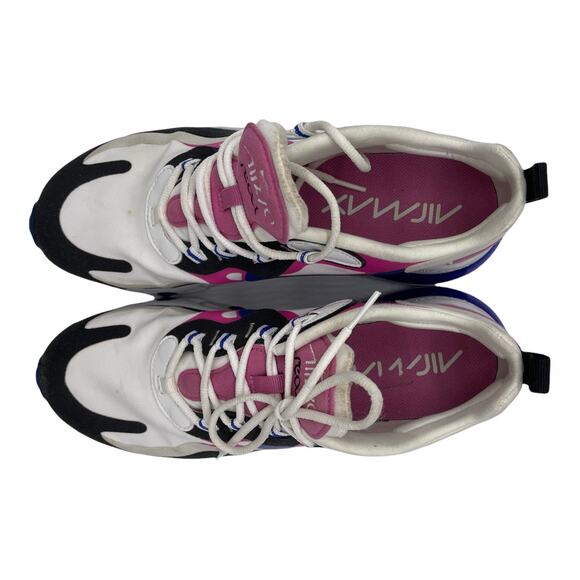 Nike Women's Air Max 270 React - White Fuchsia Blue - 9 - Picture 6 of 12